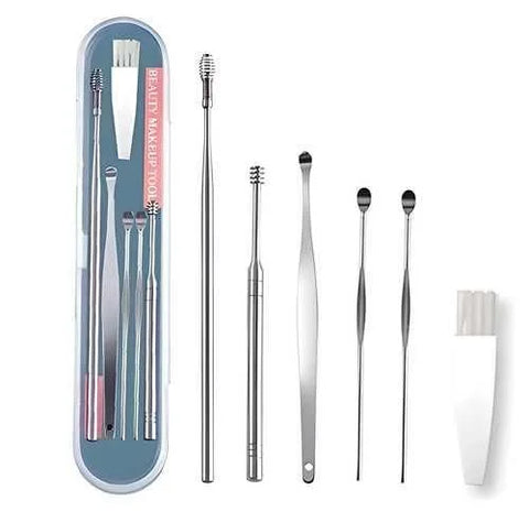 6 Pieces Ear Wax Removal Smooth Stainless Steel Kit - Product Image