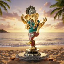 Dancing Ganesha Idol 9 Inch | Modern Resin Ganpati Statue for Home Decor & Good Luck | Desi Store - Product Image