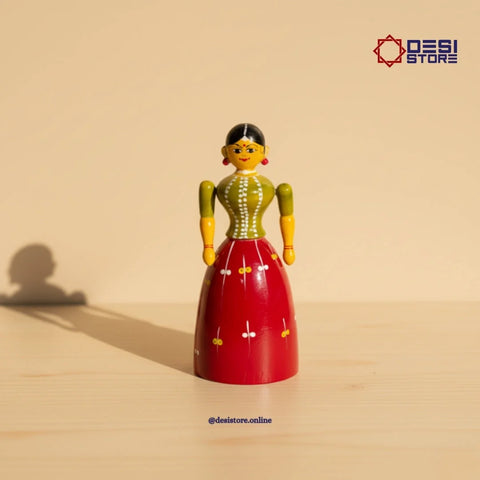 Dancing Lady Doll (Thanjavur Thalaiyatti Bommai Style) – Single Piece - Product Image
