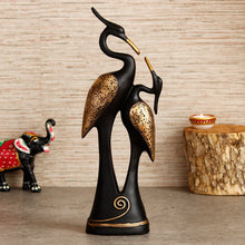 eCraftIndia Black Loving Swan Couple Handcrafted Polyresin Decorative Showpiece - Product Image