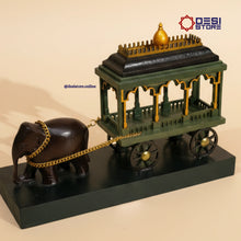 Elephant Rath (Temple Chariot) |Premium |Handcrafted Kondapalli | 12 inches | - Product Image