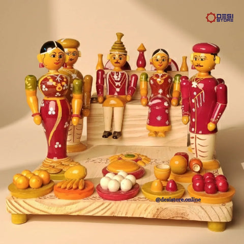 Handcrafted Kondapalli big size Marriage Set – Traditional South Indian Wedding Ceremony | 12 Inches, Complete Set | Free Shipping All India - Product Image