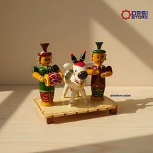 Handcrafted Kondapalli Gangireddhu (Decorated Bull with Owners) Showpiece Set | 7 inches - Product Image