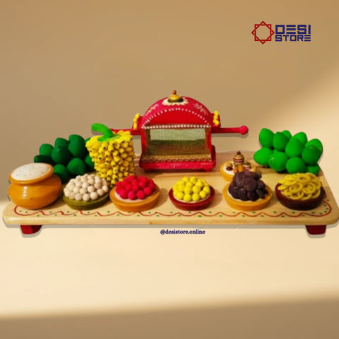Handcrafted Kondapalli Pallaki Seer Varisai (Wedding Gifts Platter) Set | perfect Telugu wedding gift! - Product Image