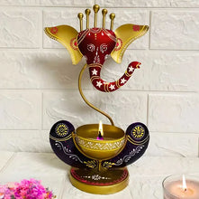 Intricately Crafted Spiritual Decor Ganesha with Tealight Candle Holder - Product Image
