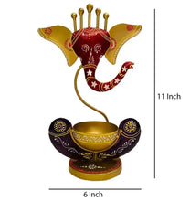 Intricately Crafted Spiritual Decor Ganesha with Tealight Candle Holder - Product Image