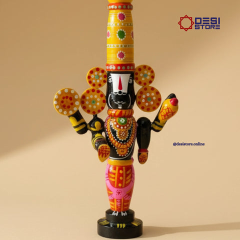 Lord Venkateshwara (Balaji) Toy Idol | Tirupati Balaji | big size | 12 inches | Kondapalli  Bommalu - Product Image