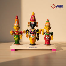 Lord Vishnu with Sridevi & Bhudevi Trinity Set | Kondapalli  Bommalu - Product Image