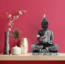 Meditating Buddha Statue Antique Finish | 9 inch | 350 gram Resin Idol for Home Decor & Peace | Free Delivery - Product Image