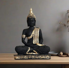 Meditating Buddha Statue Antique Finish | 9 inch | 350 gram Resin Idol for Home Decor & Peace | Free Delivery - Product Image