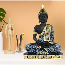 Meditating Buddha Statue Antique Finish | 9 inch | 350 gram Resin Idol for Home Decor & Peace | Free Delivery - Product Image