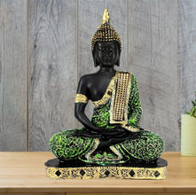 Meditating Buddha Statue Antique Finish | 9 inch | 350 gram Resin Idol for Home Decor & Peace | Free Delivery - Product Image