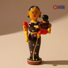 Mother & Child Doll (Amma Pilladu ) | Handcrafted Kondapalli | 7 inches | - Product Image