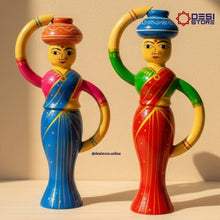 pot lady (Pot on Head Ladies) Doll Set | 6 inches | Kondapalli  Bommalu | pair - Product Image
