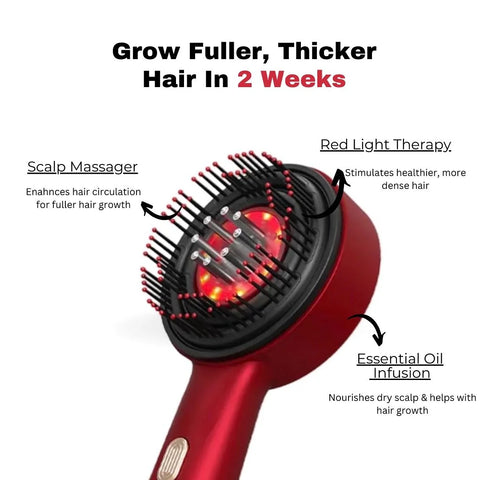 Premium Head Scalp Electric Massager Comb | Scalp Massaging Brush with 2 In 1 Hair Oil Applicator | IPX7 Waterproof,Portable Deep Massager For Hair & Head Relaxation at Home | Red Light Therapy  | Grow Thicker Hair | Free Delivery - Product Image