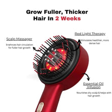 Premium Head Scalp Electric Massager Comb | Scalp Massaging Brush with 2 In 1 Hair Oil Applicator | IPX7 Waterproof,Portable Deep Massager For Hair & Head Relaxation at Home | Red Light Therapy  | Grow Thicker Hair | Free Delivery - Product Image