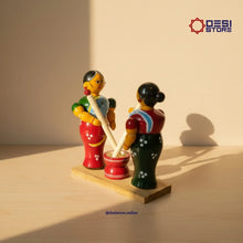 Rolu Rokali Ladies (Pestle-Mortar Village Women) – 2 Variants |  Kondapalli  Bommalu | Perfect kitchen & cultural gift! - Product Image