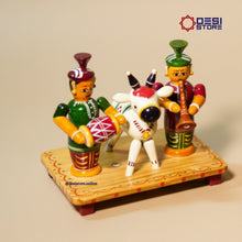 Sankranti Haridasu with Cow & Pongal Pot Set | Kondapalli Bommalu | Big Size Festival Set  | Handcrafted Desi Store Exclusive - Product Image