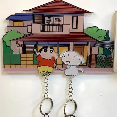 Shinchan & Shiro Acrylic Keychain Wall Hanger - Product Image