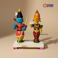 Shiva & Parvati  Divine Couple Toy Set | 10 inches | Kondapalli  Bommalu | - Product Image