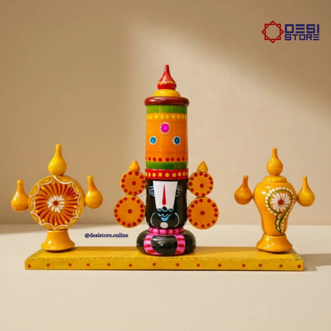 Venkateshwara Face with shankha chakra big size | big size | 12 inches | Kondapalli  Bommalu - Product Image