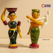 Village Couple Dolls – 2 Unique Styles | 7 inches | Kondapalli  Bommalu - Product Image