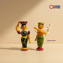 Village Couple Dolls – 2 Unique Styles | 7 inches | Kondapalli  Bommalu - Product Image