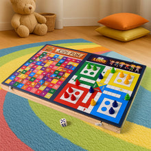 Wooden Board Game Set  Ludo Snakes  Ladders And Desktop Football (3-in-1) - Product Image